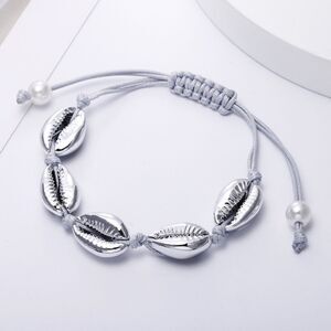 Bohemian Puka Shell Bracelet Adjustable SILVER S